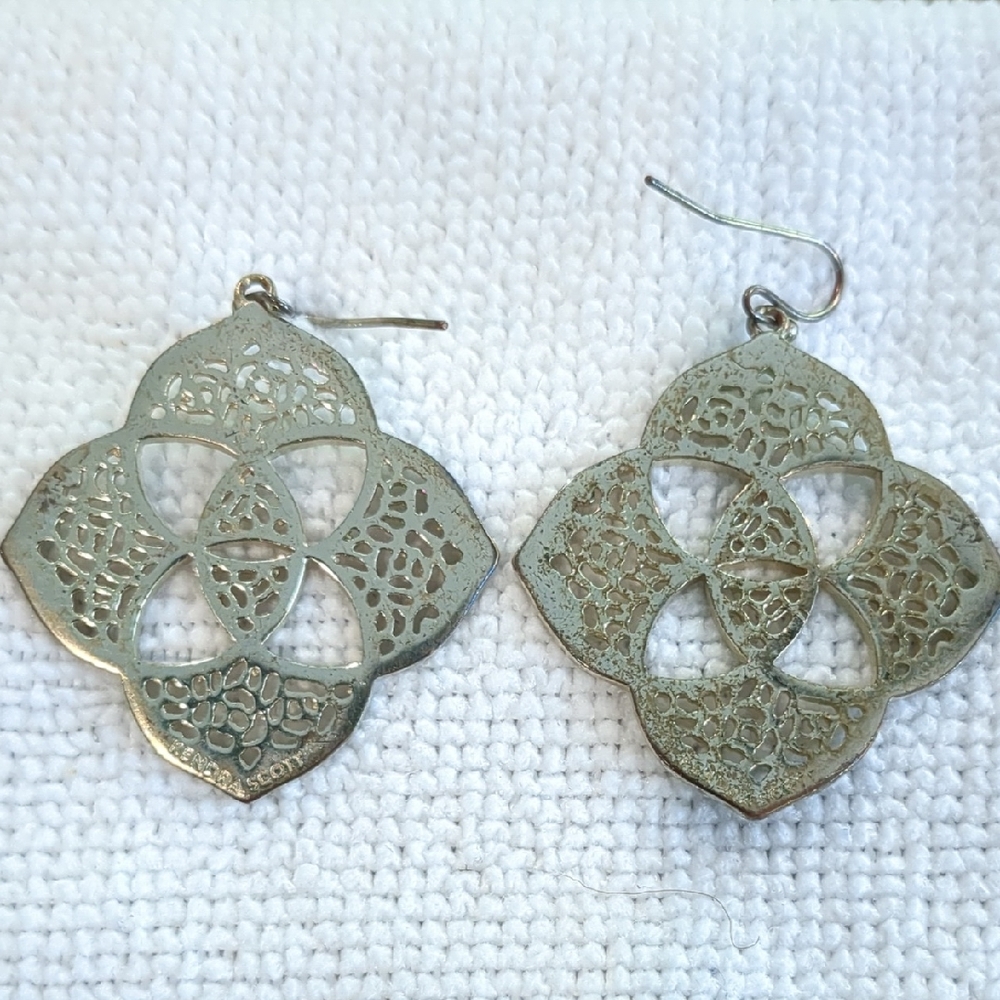 Heavily Tarnished Scratched Kendra Scott Dawn Drop Earrings Gold